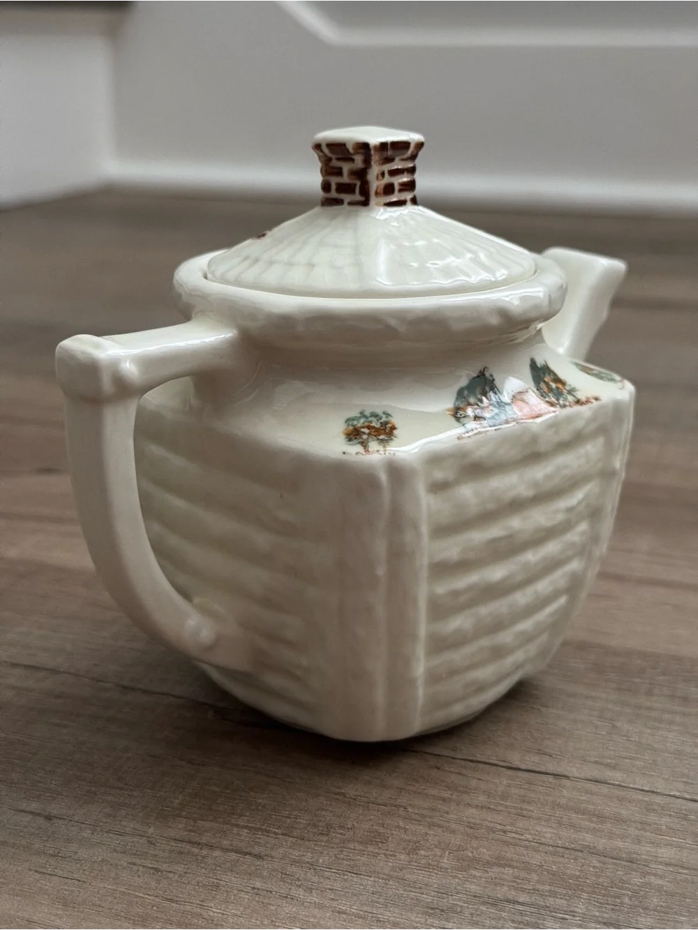 Vintage Porcelier Vitreous China Teapots Set of 2 Cottagecore Cream